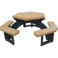 Recycled Plastic Hexagon Picnic Tables, 78" L x 78" W, Cedar Kelford