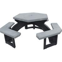 Recycled Plastic Hexagon Picnic Tables, 78" L x 78" W, Grey Kelford