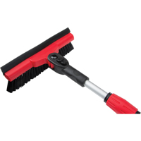 Snow Brush With Pivot Head, Telescopic, Rubber Squeegee Blade, 52" Long, Black/Red Kelford