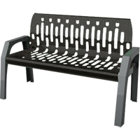 Stream Benches, Steel, 48" L x 25" W x 34" H, Black Kelford