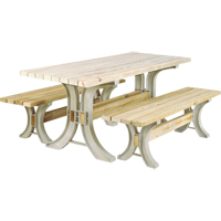 2x4 Basics&reg; Picnic Table & Benches Kit, 8' L x 30" W, Sand Kelford