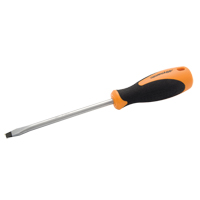 Slotted Screwdriver, 1/4" Tip, Round, 9-1/3" L, Cushion Grip Handle Kelford