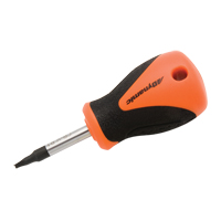 Square Recess Stubby Screwdriver, #1 Tip, Round, 3-4/5" L, Plastic/Wood/Cushion Grip Handle Kelford
