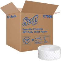 Papier hygi&eacute;nique Scott Essential, Rouleau G&eacute;ant/Sans rouleau central, 2 Pli, Longueur 1150', Blanc Kelford