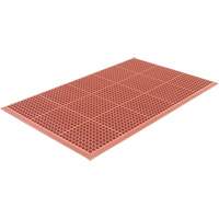 Competitor Series Mats, Slotted, 3' x 5' x 7/8", Orange, Natural Rubber Kelford