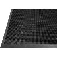 Gritstop Fingermat Matting, Rubber, Scraper Type, Textured Pattern, 2' x 2-2/3', Black Kelford