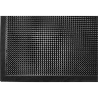 Gritstop Fingermat Matting, Rubber, Scraper Type, Textured Pattern, 2' x 2-2/3', Black Kelford