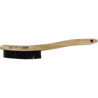 Economy Curved Handle Scratch Brush, Brass, 3 x 19 Wire Rows, 13-3/4" Long Kelford