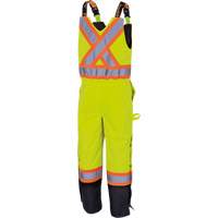 5041BB Waterproof Quilted Bib Pants, Polyester, Large, High Visibility Lime-Yellow Kelford