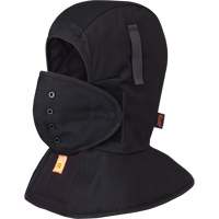 565A Flame Resistant Quilted Long Neck Hardhat Liner, Black, Cotton Kelford
