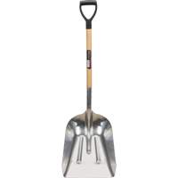 Scoop Shovel, Wood, Aluminum Blade, D-Grip Handle, 24-1/2" Length NM985 | Kelford