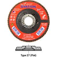 OVATION MEULE LAMELLE41/2X5/811 GRAIN36, 4-1/2" x 5/8"-11, Type 27, Grain 36, Zirconium Kelford