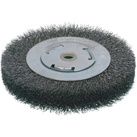Economy Crimped Wire Wheel Brushes - Wide Face, 6" Dia., 0.014 Fill, 2" Arbor Kelford