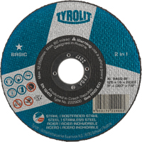 Meule &agrave; tronçonner 2-en-1 de base, 4-1/2" x 1/16", Arbre de 7/8", Type 1, Oxyde d'aluminium, 13 300 Tr/min Kelford