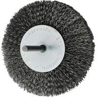 Brosses mont&eacute;es &agrave; fils cr&ecirc;p&eacute;s circulaires, 4", Fils 0,008", Tige 1/4" Kelford
