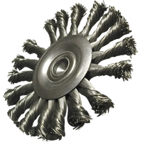 Circular Knotted Wire End Brushes, 3-1/2" Dia., 0.014" Wire Dia., 1/4" Shank NU467 | Kelford