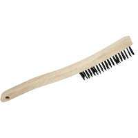 3LH Hand Scratch Brush, Carbon Steel, 3 x 19 Wire Rows, 13-3/4" Long Kelford