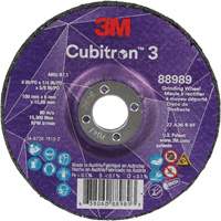 Cubitron 3 Depressed Centre Grinding Wheel, 4" x 1/4", 5/8" Arbor, Ceramic, Type T27 Kelford