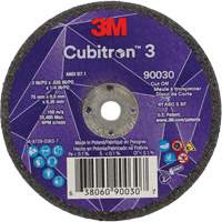 Meule &agrave; tronçonner Cubitron 3, 3" x 0,035", Arbre de 1/4", Type T1, C&eacute;ramique, 21000 Tr/min Kelford