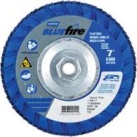 BlueFire&reg; Standard-Density Flap Disc, 7" x 5/8"-11, Type 27, P36 Grit, Zirconia Alumina Kelford