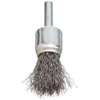 Stem Mounted Crimped Wire Brush, 3/4", 0.006" Fill, 1/4" Shank NZ785 | Kelford