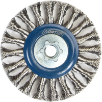Full Cable Twist Wire Wheel, 4" Dia., 0.02" Fill, 5/8"-11 Arbor, Stainless Steel NZ797 | Kelford