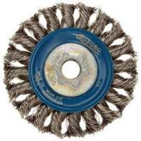 Full Cable Twist Wire Wheel, 5" Dia., 0.02" Fill, 5/8"-11 Arbor, Stainless Steel NZ800 | Kelford