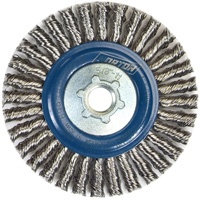 Stringer Bead Knot Wire Brush For Angle Grinders, 4" Dia., 0.02" Fill, 5/8"-11 Arbor, Stainless Steel NZ802 | Kelford