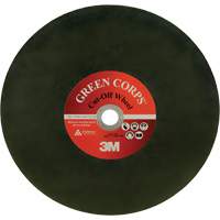 Green Corps Cut Off Wheel, 13-9/10" x 0.118", 1" Arbor, Ceramic, 20000 RPM Kelford