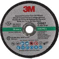 General Purpose Cut-Off Wheel, 01987, 3" x 0.04"/1/32", 3/8" Arbor, Aluminum Oxide Kelford