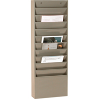 Literature Storage Racks, Stationary, 11 Slots, Steel, 13-1/4" W x 4-1/8" D x 36" H Kelford
