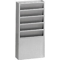 Literature Storage Racks, Stationary, 5 Slots, Steel, 9-3/4" W x 4-1/8" D x 21" H Kelford