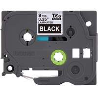 P-touch&reg; Labeling Systems, 9 mm x 314.96" or 8 m, White on Black Kelford