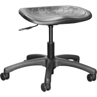 Shoptech Ergonomic Industrial Stools, Mobile, Adjustable, 16" - 21-1/2", Polyurethane Seat, Black Kelford