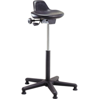 Shoptech Ergonomic Industrial Stools, Sit/Stand, Adjustable, 21" - 31", Polyurethane Seat, Black Kelford