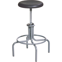 600 Series Stool, Stationary, Adjustable, 22" - 28", Polyurethane Seat, Black Kelford