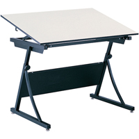 PlanMaster Height-Adjustable Drafting Table, 43" W x 29-1/2" - 37-1/2" H, Black Kelford