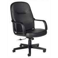 Fauteuil de bureau, Cuir, Noir Kelford