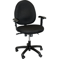 900 Series Mid-Back Ergonomic Steno Chair, Drafting, Adjustable, 22", Fabric Seat, Black ON565 | Kelford