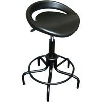 6000 Series Oversized Stool, Stationary, Adjustable, 25" - 30", Polyurethane Seat, Black Kelford