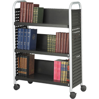 Scoot™ Book Carts, 200 lbs. Capacity, Black, 14-1/4" D x 33" L x 44-1/4" H, Steel ON737 | Kelford