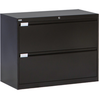 Lateral Filing Cabinet, Steel, 2 Drawers, 36" W x 18" D x 27-7/8" H, Black OP213 | Kelford