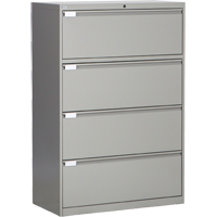Lateral Filing Cabinet, Steel, 4 Drawers, 36" W x 18" D x 53-3/8" H, Grey Kelford