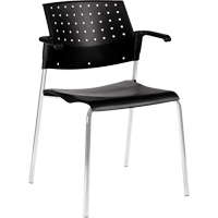 Chaises empilables, Plastique, Hauteur 33", Capacit&eacute; 300 lb, Noir Kelford