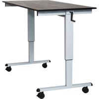 Adjustable Stand-Up Desk, Stand-Alone Desk, 48-1/2" H x 59" W x 29-1/2" D, Black OP531 | Kelford