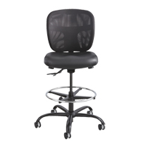 Vue Heavy-Duty Stool, Vinyl, Black, 350 lbs. Capacity Kelford