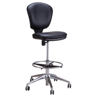 Metro Extended-High Chair, Vinyl, Black, 250 lbs. Capacity Kelford