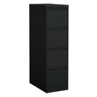 Vertical Filing Cabinet, Steel, 4 Drawers, 15-1/7" W x 25" D x 52" H, Black Kelford