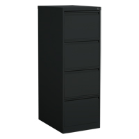 Vertical Filing Cabinet, Steel, 4 Drawers, 18-1/7" W x 25" D x 52" H, Black Kelford