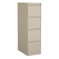Vertical Filing Cabinet, Steel, 4 Drawers, 15-1/7" W x 25" D x 52" H, Beige Kelford